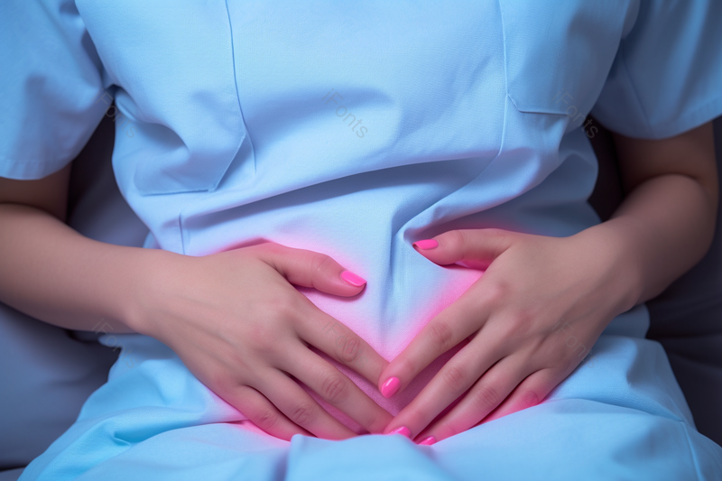 患胃痛疾病的妇女坐在医院病床上,高清,摄影图,摄影图片,图片大全,摄影图免费下载